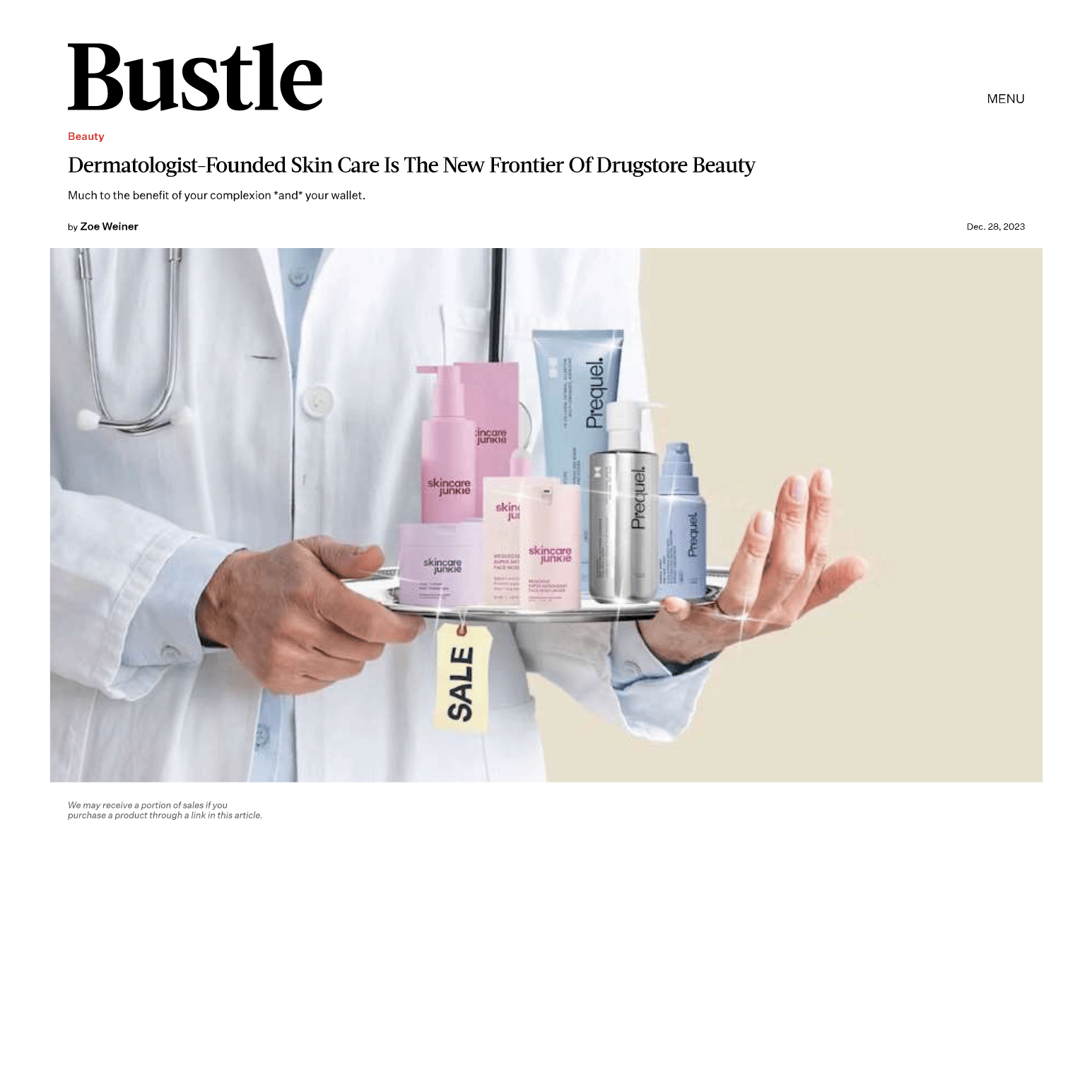 BUSTLE: Dermatologist-Founded Skin Care Is The New Frontier Of Drugstore Beauty