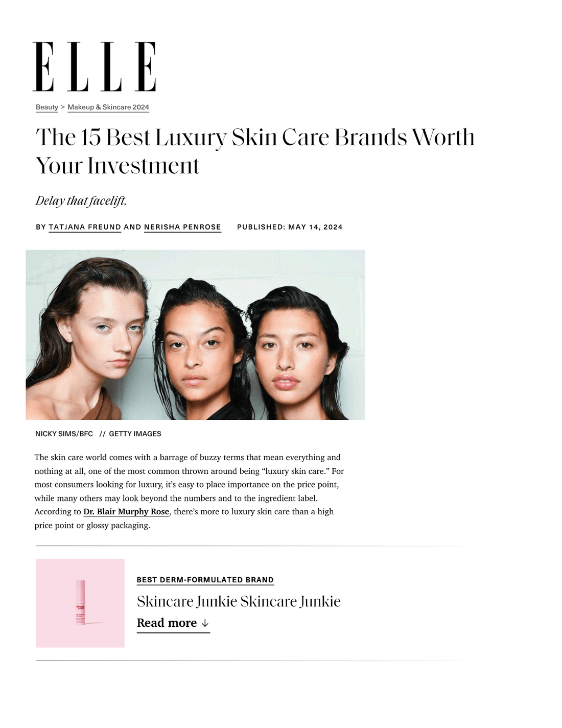 ELLE: The 15 Best Luxury Skin Care Brands Worth Your Investment